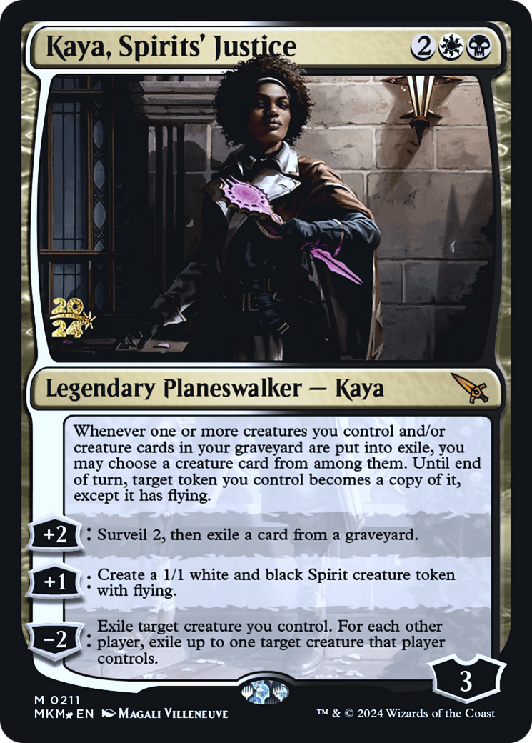 Kaya, Spirits' Justice (PRE-211)  Foil - Murders at Karlov Manor Promos