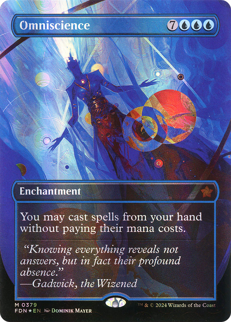 Omniscience (Borderless) (Mana Foil) (FDN-379)  Foil - Foundations: (enchantment)
