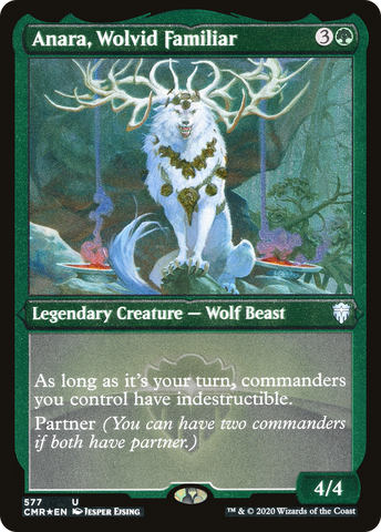 Anara, Wolvid Familiar (Foil Etched) (CMR-577)  Foil - Commander Legends