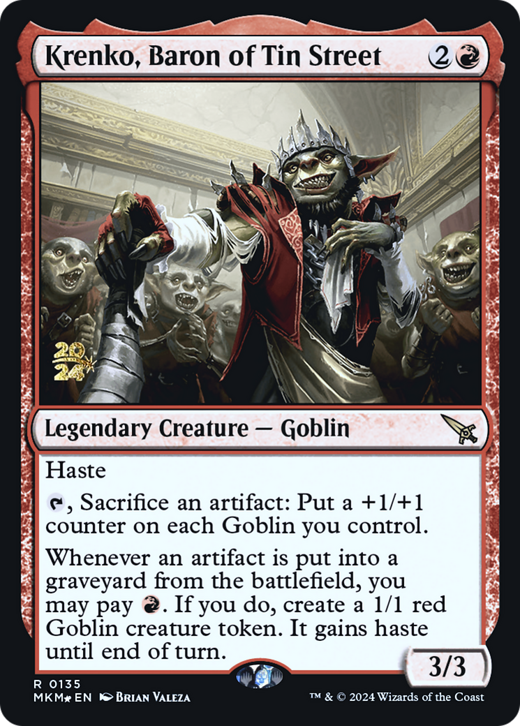 Krenko, Baron of Tin Street (PRE-135)  Foil - Murders at Karlov Manor Promos