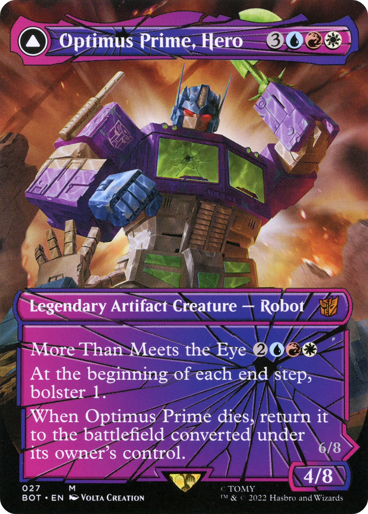 Optimus Prime, Hero (Shattered Glass) (BOT-027) - Transformers: (shatteredglass, convertdfc) (Borderless) Foil