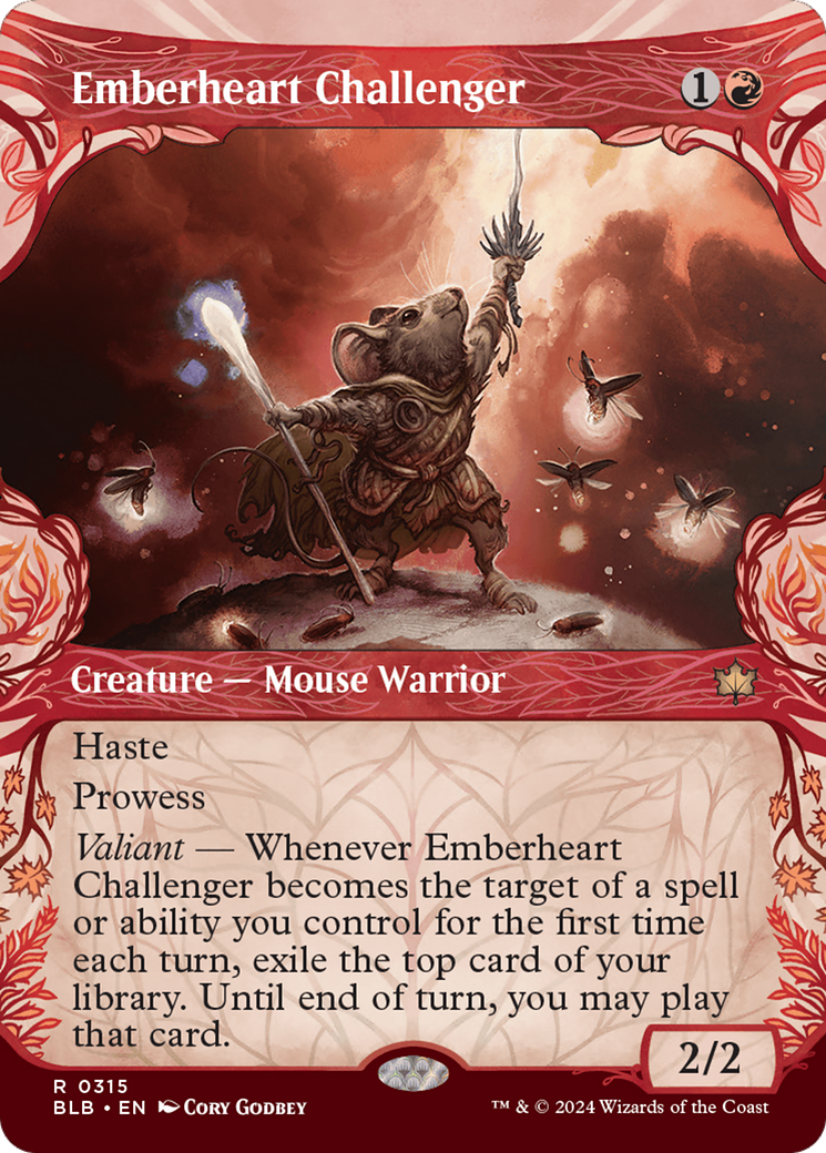 Emberheart Challenger (Showcase) (BLB-315)  Foil - Bloomburrow: (Showcase) (Borderless)