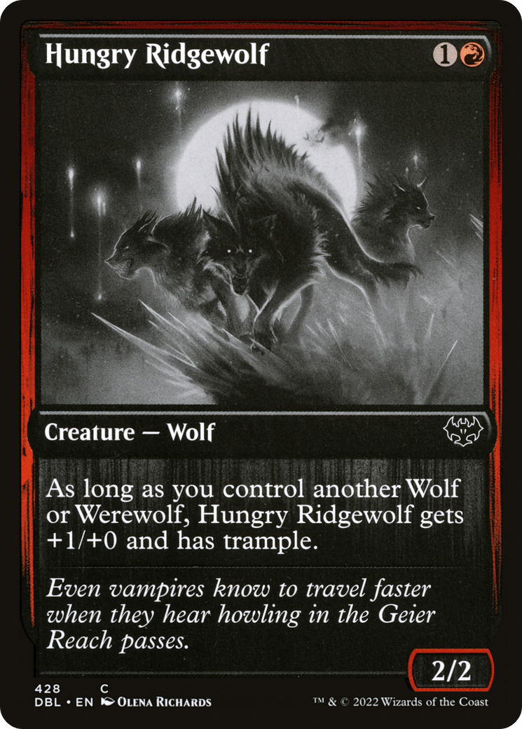 Hungry Ridgewolf (DBL-428)  Foil - Innistrad: Double Feature