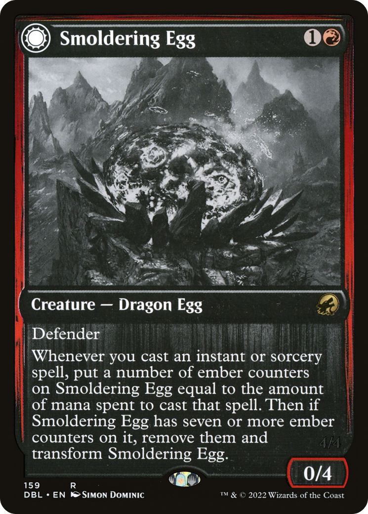 Smoldering Egg (DBL-159)  Foil - Innistrad: Double Feature: (Double Faced Transform)
