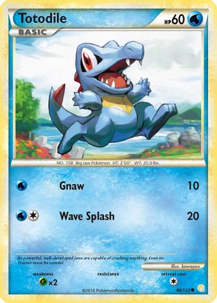 Totodile 086/123  - Reverse Holofoil HeartGold SoulSilver - Common
