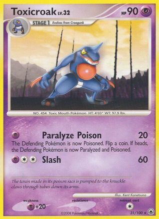 Toxicroak 031  - Reverse Holofoil Majestic Dawn - Rare