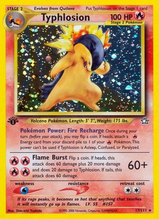 Typhlosion (17) 017/111  - Unlimited Holofoil Neo Genesis - Holo Rare