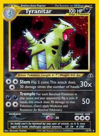 Tyranitar (12) 012/75  - 1st Edition Holofoil Neo Discovery - Holo Rare