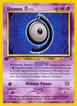 Unown [D] 047/75  - Unlimited Neo Discovery - Uncommon