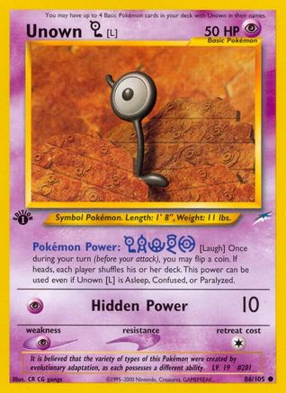 Unown [L] 086/105  - Unlimited Neo Destiny - Common