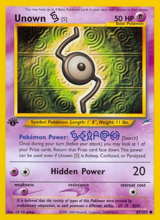 Unown [S] 087/105  - Unlimited Neo Destiny - Common