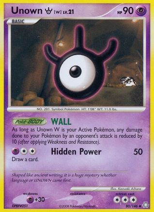 Unown (W) 080  - Reverse Holofoil Legends Awakened - Uncommon