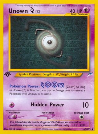Unown [Z] 060/105  - Unlimited Neo Destiny - Uncommon