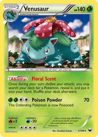 Venusaur 003/108  - Holofoil Dark Explorers - Holo Rare