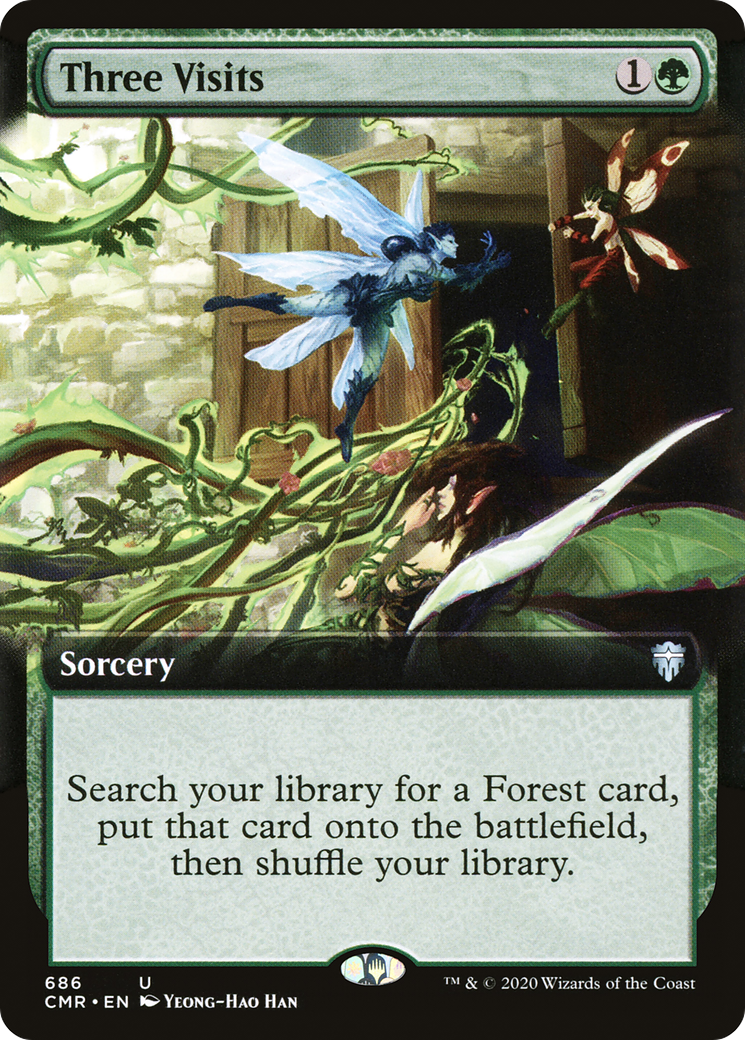 Three Visits (Extended Art) (CMR-686)  - Commander Legends: (Extended Art)