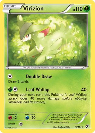 Virizion 015/113  - Reverse Holofoil Legendary Treasures - Holo Rare