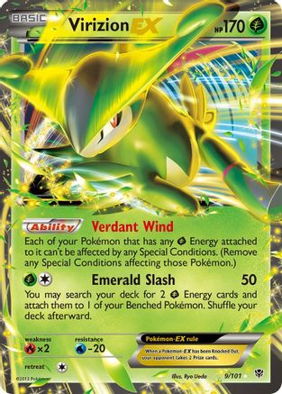 Virizion EX 009  - Holofoil Plasma Blast - Ultra Rare