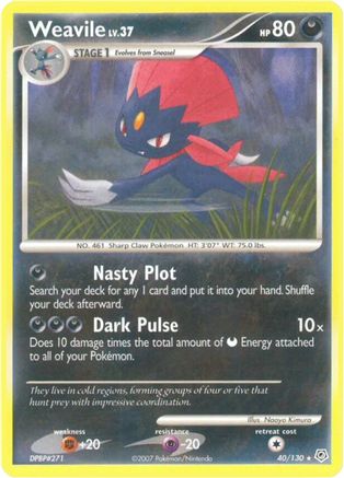 Weavile 040  - Reverse Holofoil Diamond and Pearl - Rare
