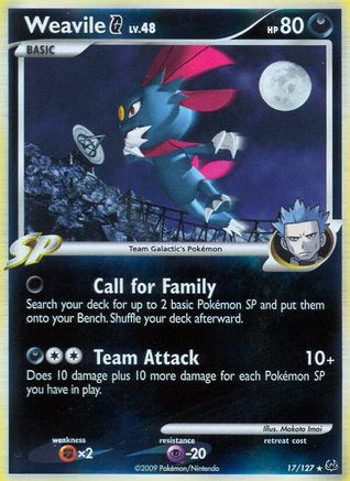 Weavile G 017  - Reverse Holofoil Platinum - Holo Rare
