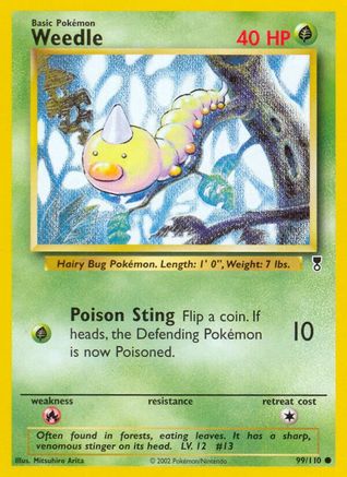 Weedle 099/110  - Reverse Holofoil Legendary Collection - Common