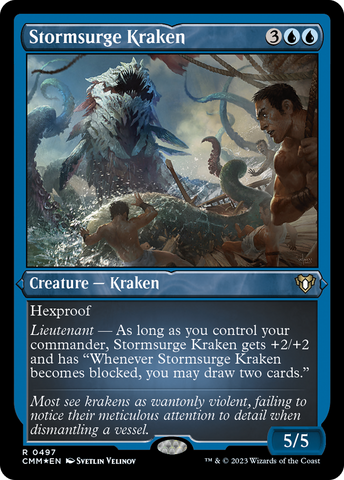 Stormsurge Kraken (CMM-497)  Etched Foil - Commander Masters