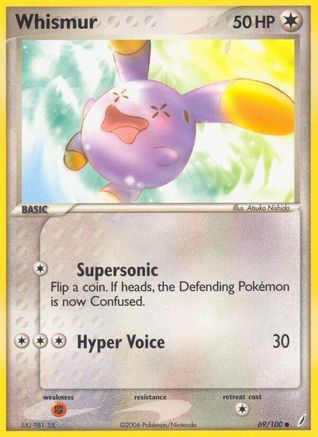 Whismur 069/100  - Reverse Holofoil Crystal Guardians - Common