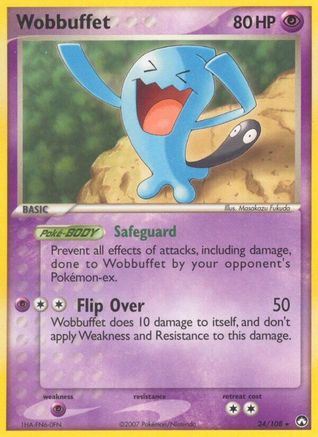 Wobbuffet 024  - Reverse Holofoil Power Keepers - Rare