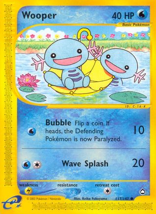 Wooper (117) 117  - Reverse Holofoil Aquapolis - Common