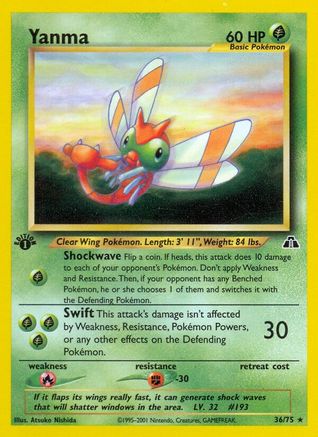 Yanma (36) 036/75  - 1st Edition Neo Discovery - Rare