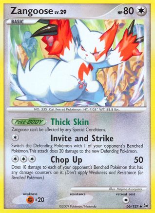 Zangoose 066  - Reverse Holofoil Platinum - Uncommon