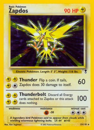 Zapdos 019  - Holofoil Legendary Collection - Holo Rare
