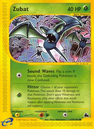 Zubat (117) 117  - Reverse Holofoil Skyridge - Common