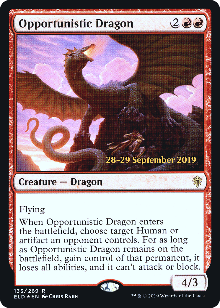 Opportunistic Dragon (PRE-133S)  Foil - Throne of Eldraine Promos