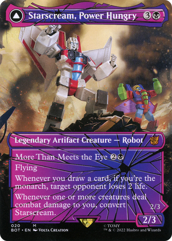 Starscream, Power Hungry (Shattered Glass) (BOT-020) - Transformers: (shatteredglass, convertdfc) (Borderless) Foil