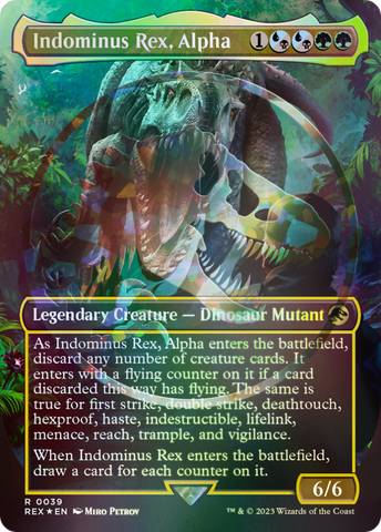 Indominus Rex, Alpha (Borderless) (Emblem) (REX-039)  Foil - Jurassic World Collection