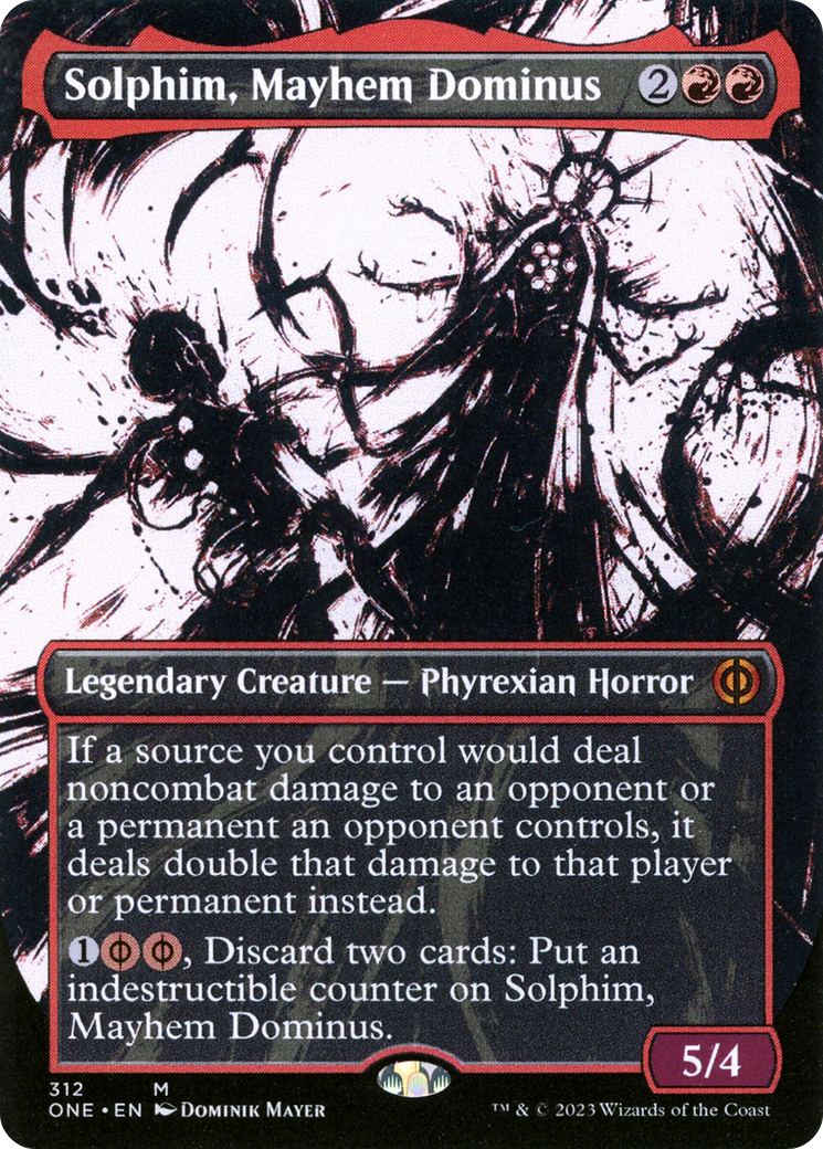 Solphim, Mayhem Dominus (Showcase) (ONE-312)  Foil - Phyrexia: All Will Be One: (Showcase) (Borderless)