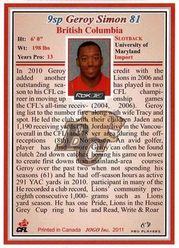 2011 Jogo CFL  Short Prints