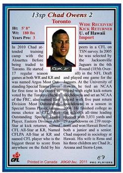 2011 Jogo CFL  Short Prints
