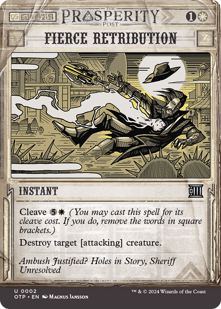 Fierce Retribution (OTP-002)  Foil - Breaking News: (Showcase) (Borderless)