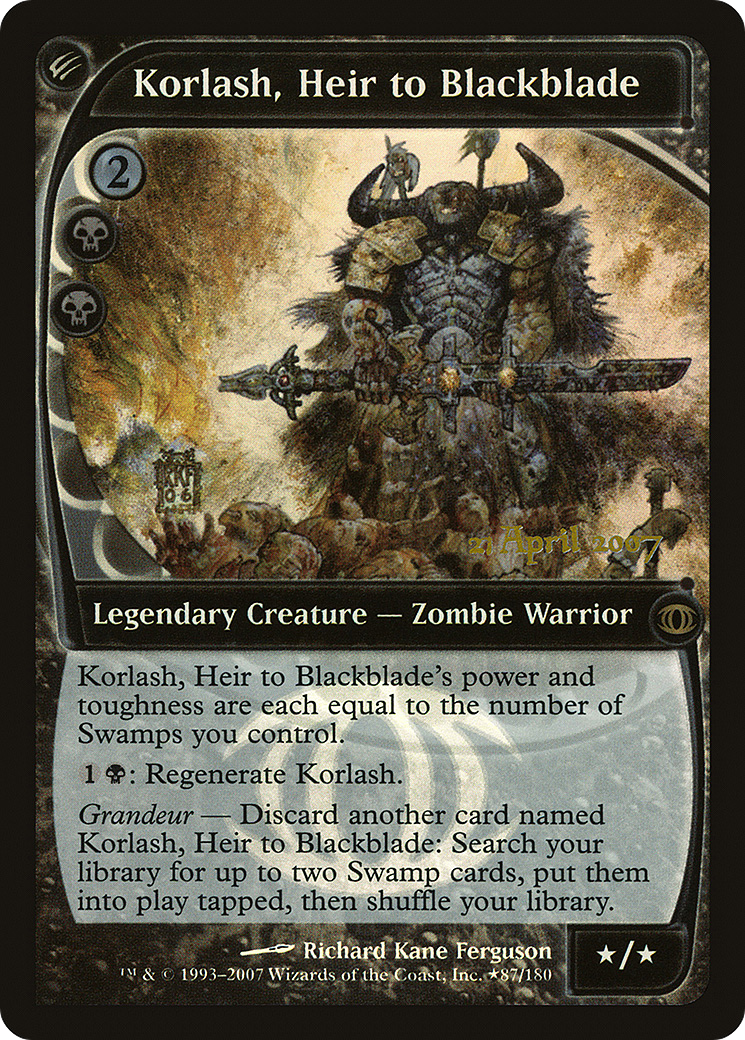 Korlash, Heir to Blackblade (PRE-087)  Foil - Future Sight Promos