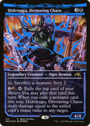 Hidetsugu, Devouring Chaos (Neon Blue) (NEO-431)  Foil - Kamigawa: Neon Dynasty: (Showcase)