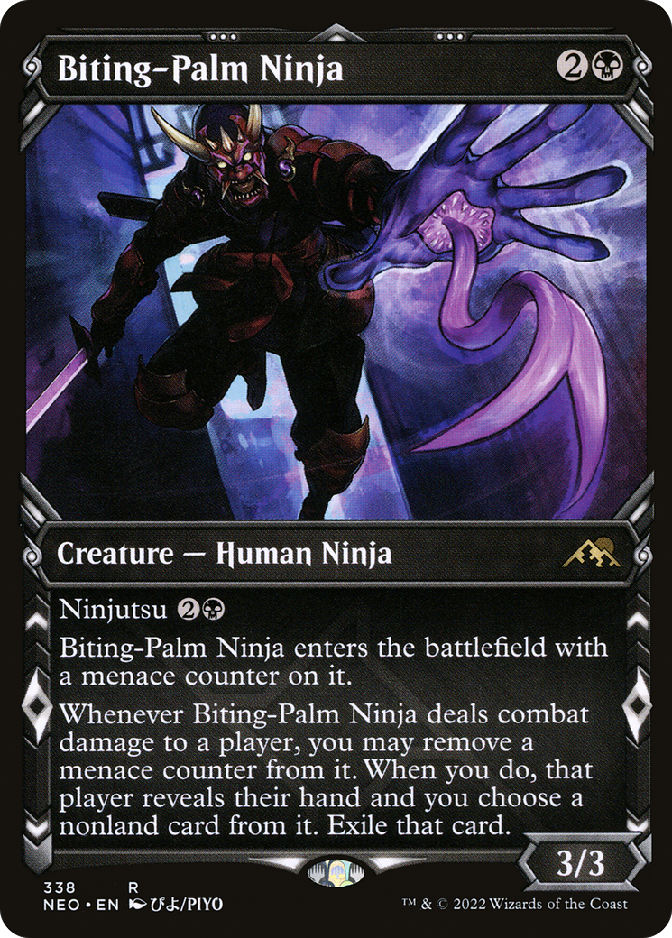 Biting-Palm Ninja (Showcase) (NEO-338)  Foil - Kamigawa: Neon Dynasty: (Showcase)