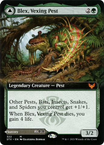 Blex, Vexing Pest (Extended Art) (STX-322)  Foil - Strixhaven: School of Mages: (Extended Art)