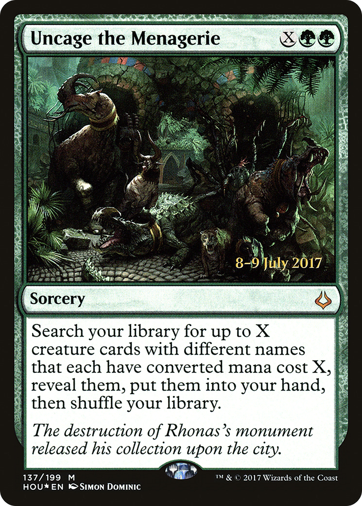 Uncage the Menagerie [Hour of Devastation Prerelease Promos]