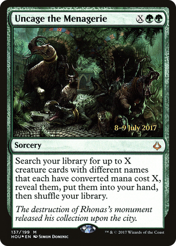 Uncage the Menagerie [Hour of Devastation Prerelease Promos]