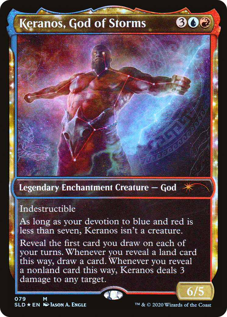 Keranos, God of Storms (SLD-079)  Foil - Secret Lair Drop: (enchantment, Showcase)