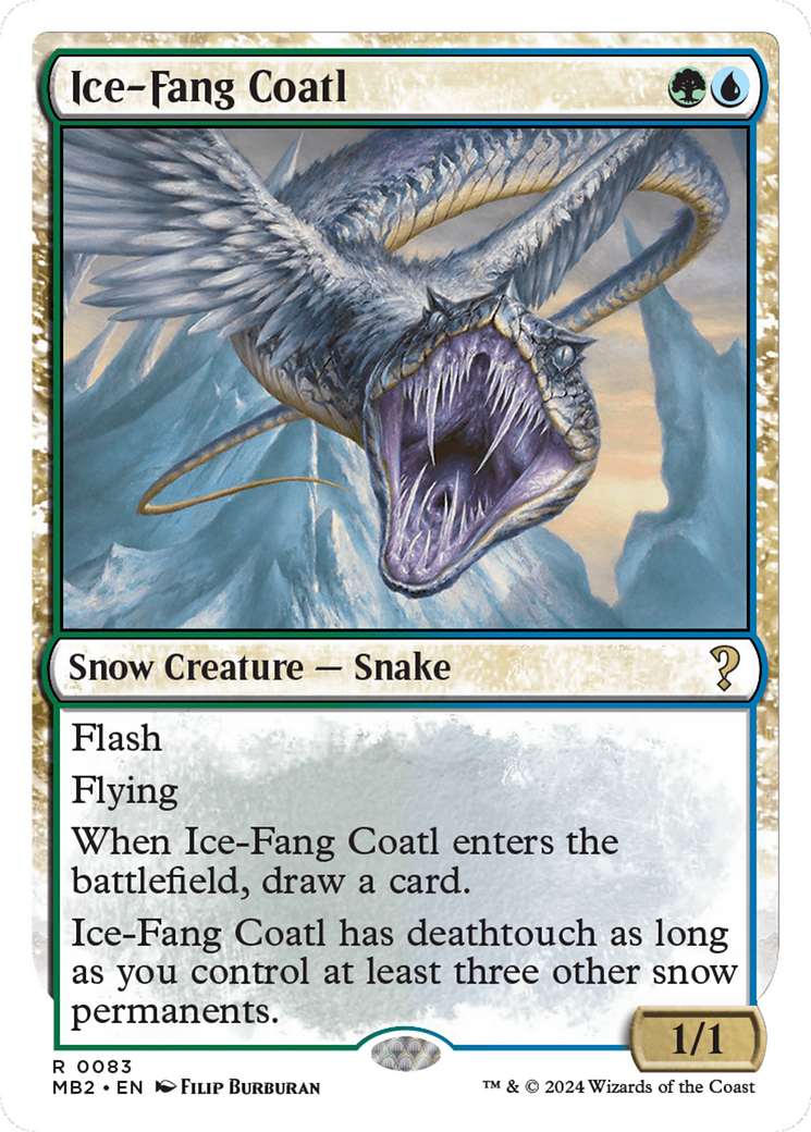 Ice-Fang Coatl (White Border) (MB2-083)  - Mystery Booster 2: (snow)