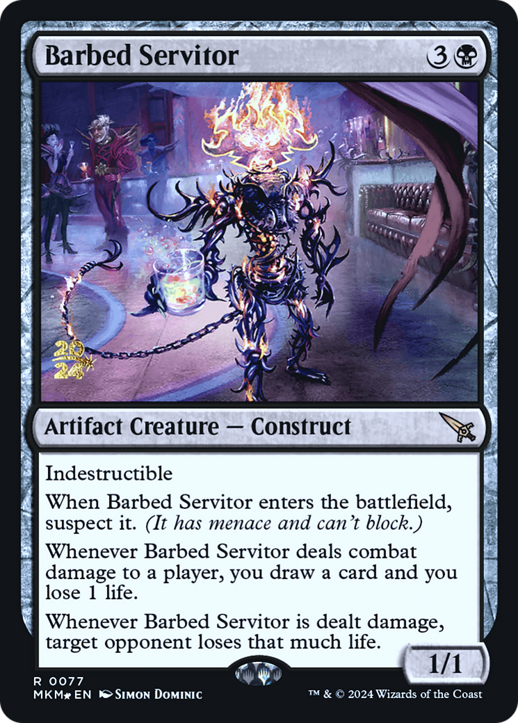 Barbed Servitor (PRE-077)  Foil - Murders at Karlov Manor Promos