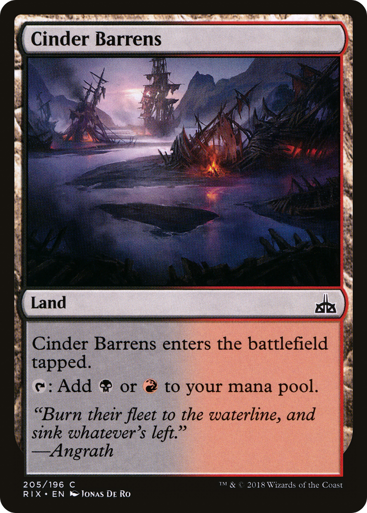 Cinder Barrens (RIX-205)  - Rivals of Ixalan