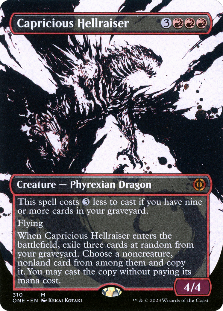 Capricious Hellraiser (Showcase) (ONE-310)  - Phyrexia: All Will Be One: (Showcase) (Borderless)